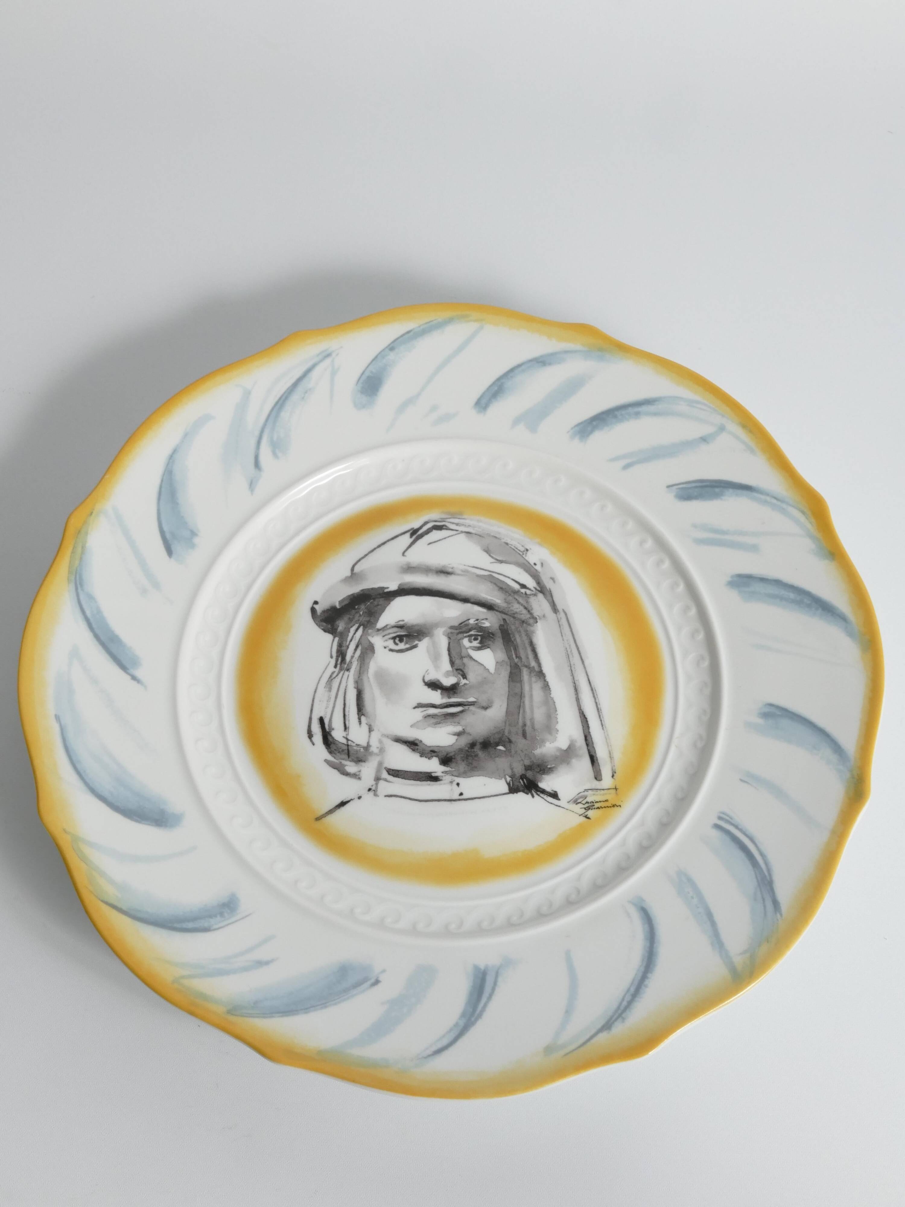 “Lorenzo il Magnifico” Wall Plate by Luciano Guarnier for Richard Ginori, Italy
