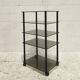 Smoked glass shelving unit, 1980