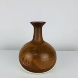 Vintage ceramic vase, brown and white.