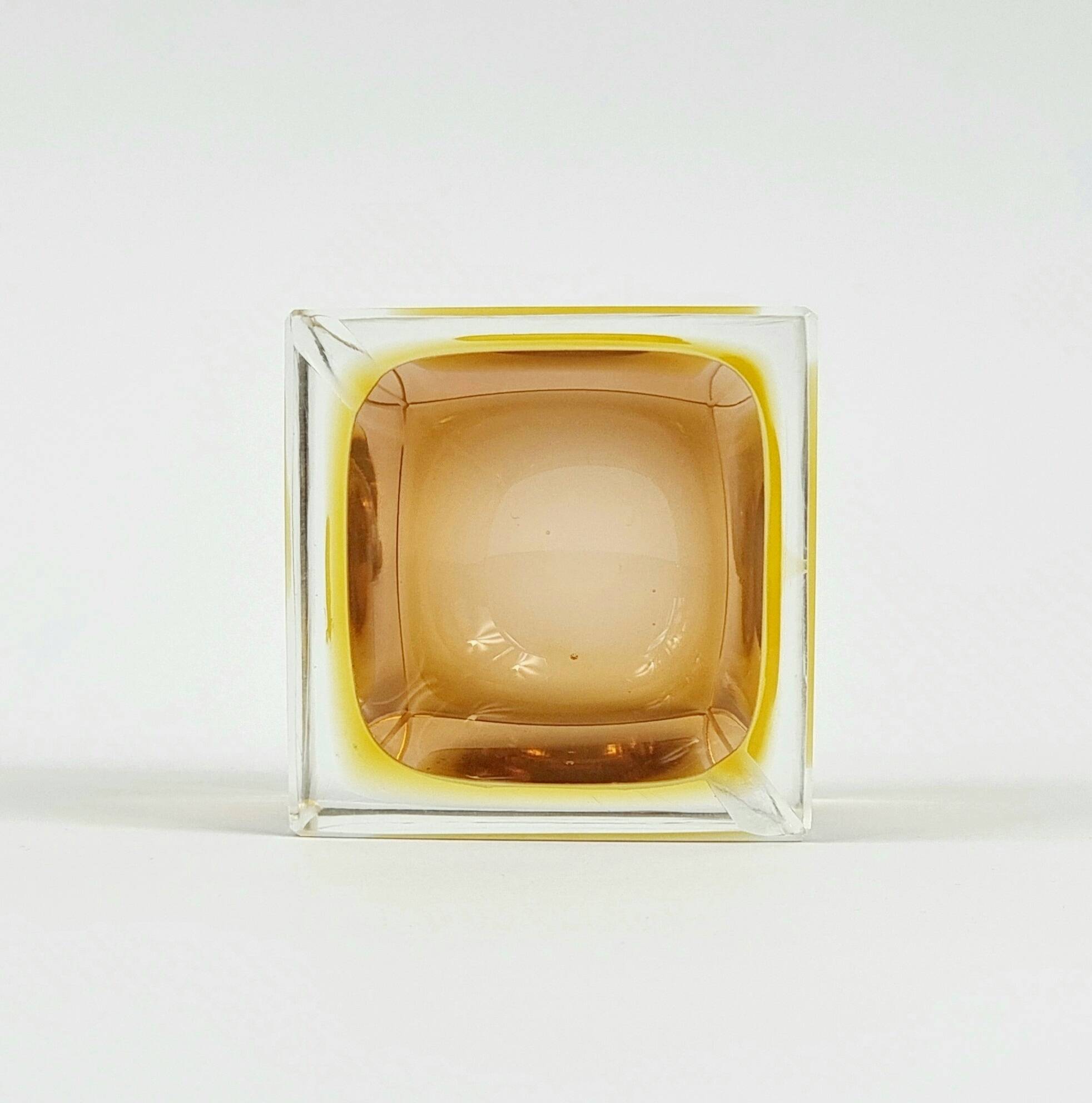 Sommerso Murano Glass Ashtray by Flavio Poli for Seguso, Italy, 1970s