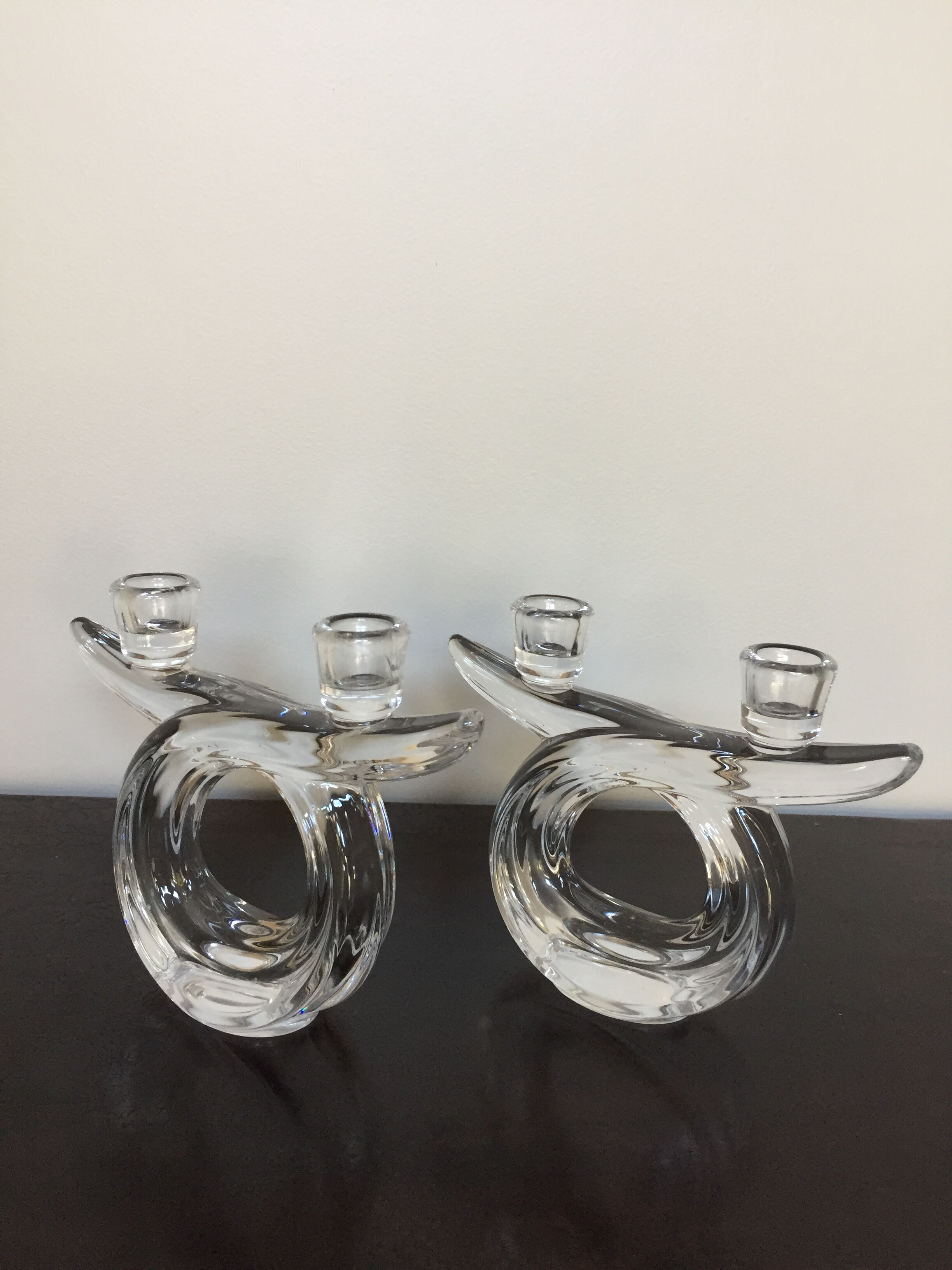 Pair of Art Deco Cristallerie de Vannes candlesticks