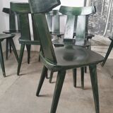 Set of 10 wooden bistro chairs