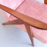Mid Century Easy Chair Model B 310 Var in Coral Velvet