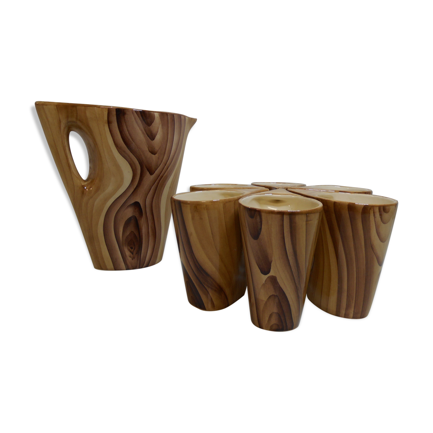 Fake orangeade Vallauris service wood