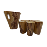 Fake orangeade Vallauris service wood