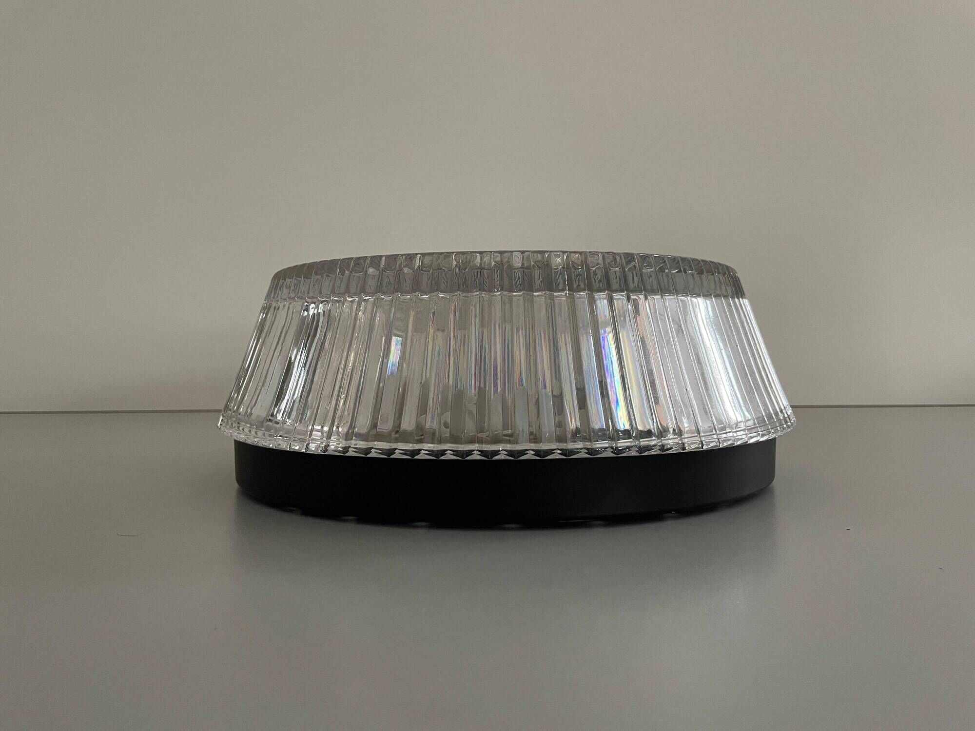 Flush mount crystal glass ceiling light from the mid-century, 1960s, Germany