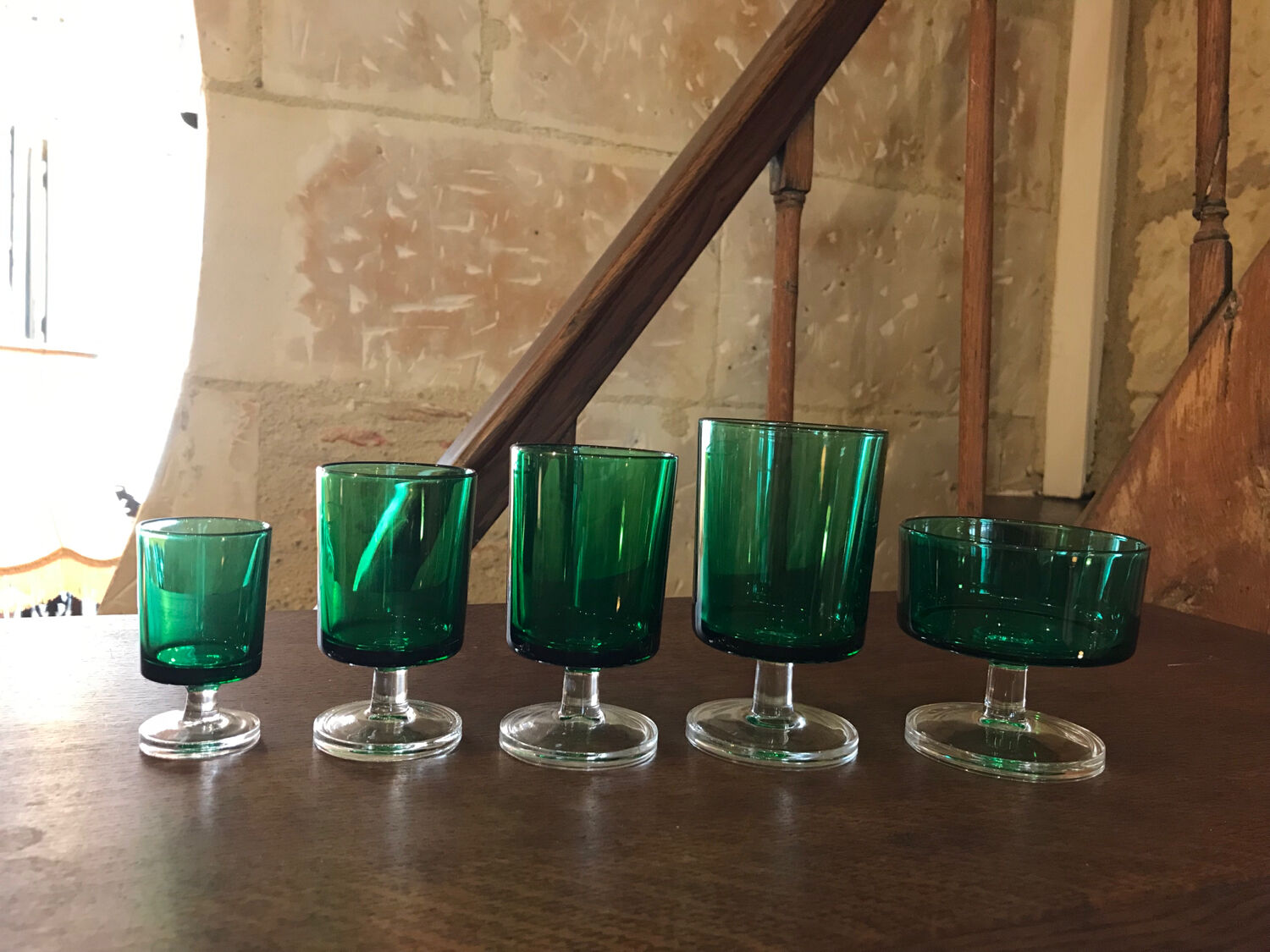 55 green glasses from the 70s