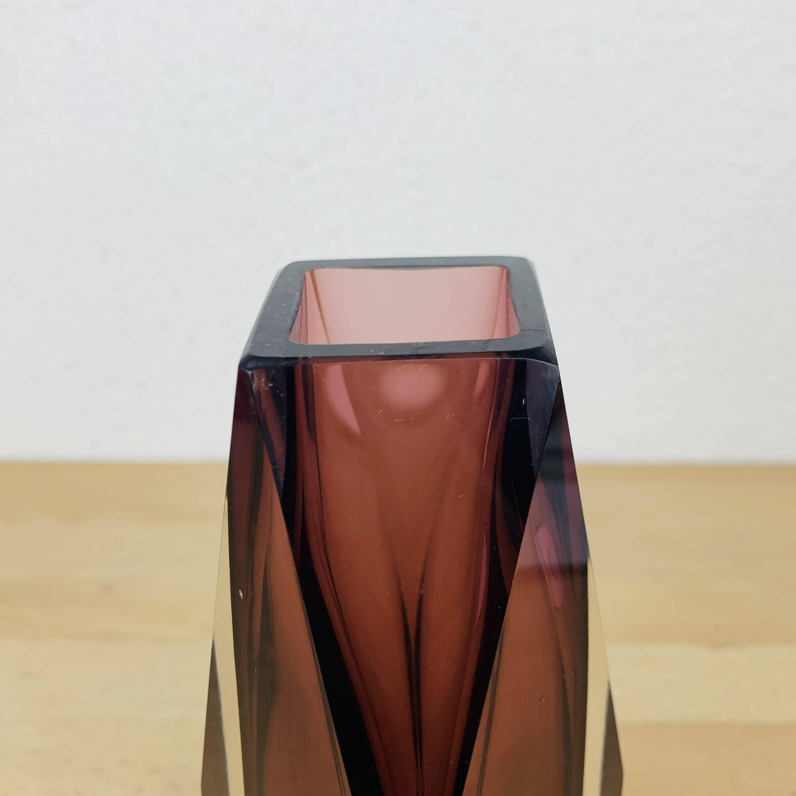 Sommerso Murano purple vase, soliflore