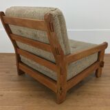 Brutalist chair with oak feathers