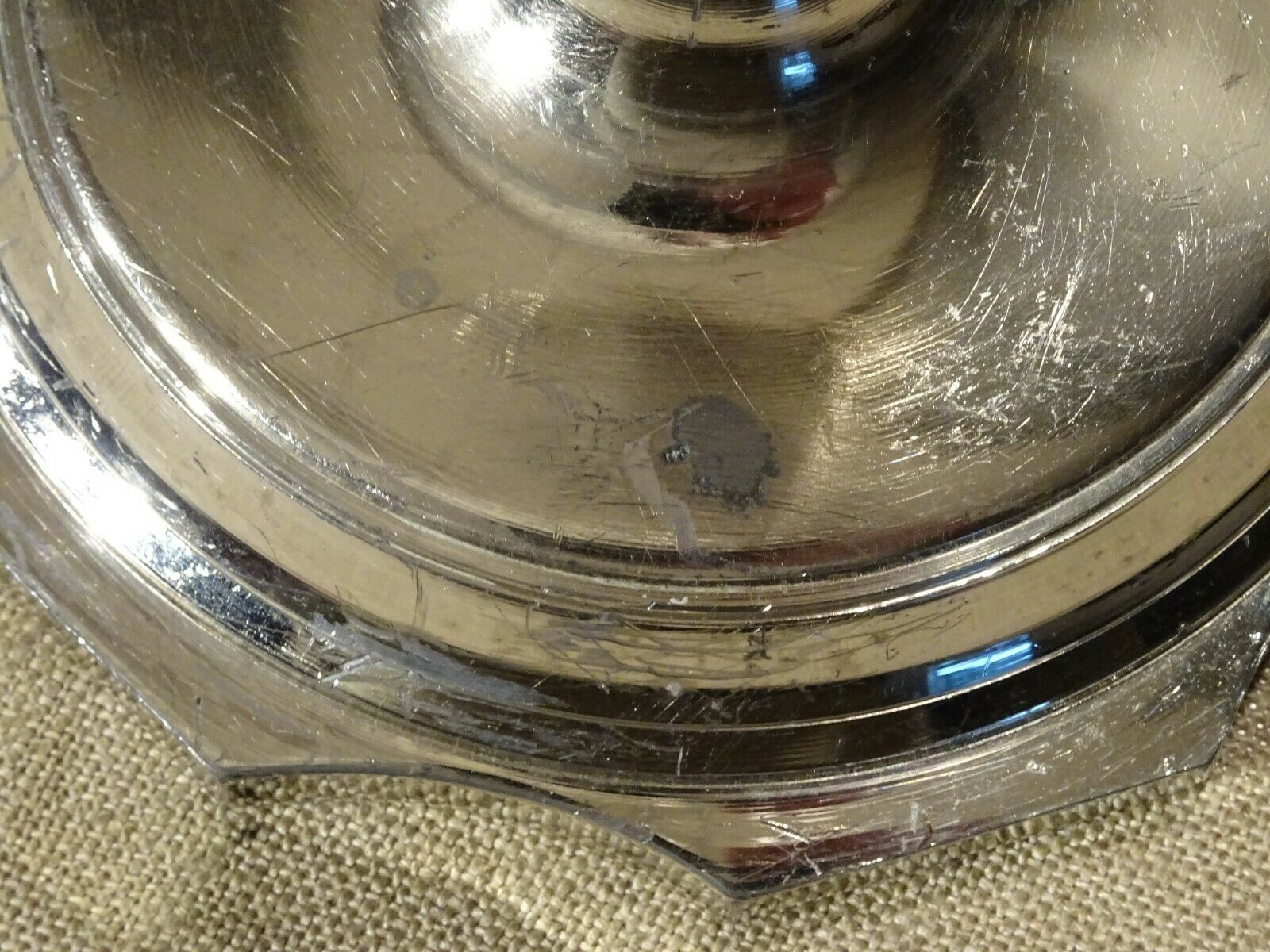Pair of old torches candle holders in nickel-plated regulator