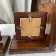 Pair of bookends, solid wood photo frames