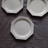 Set of 3 pearl plates from Creil and Montereau