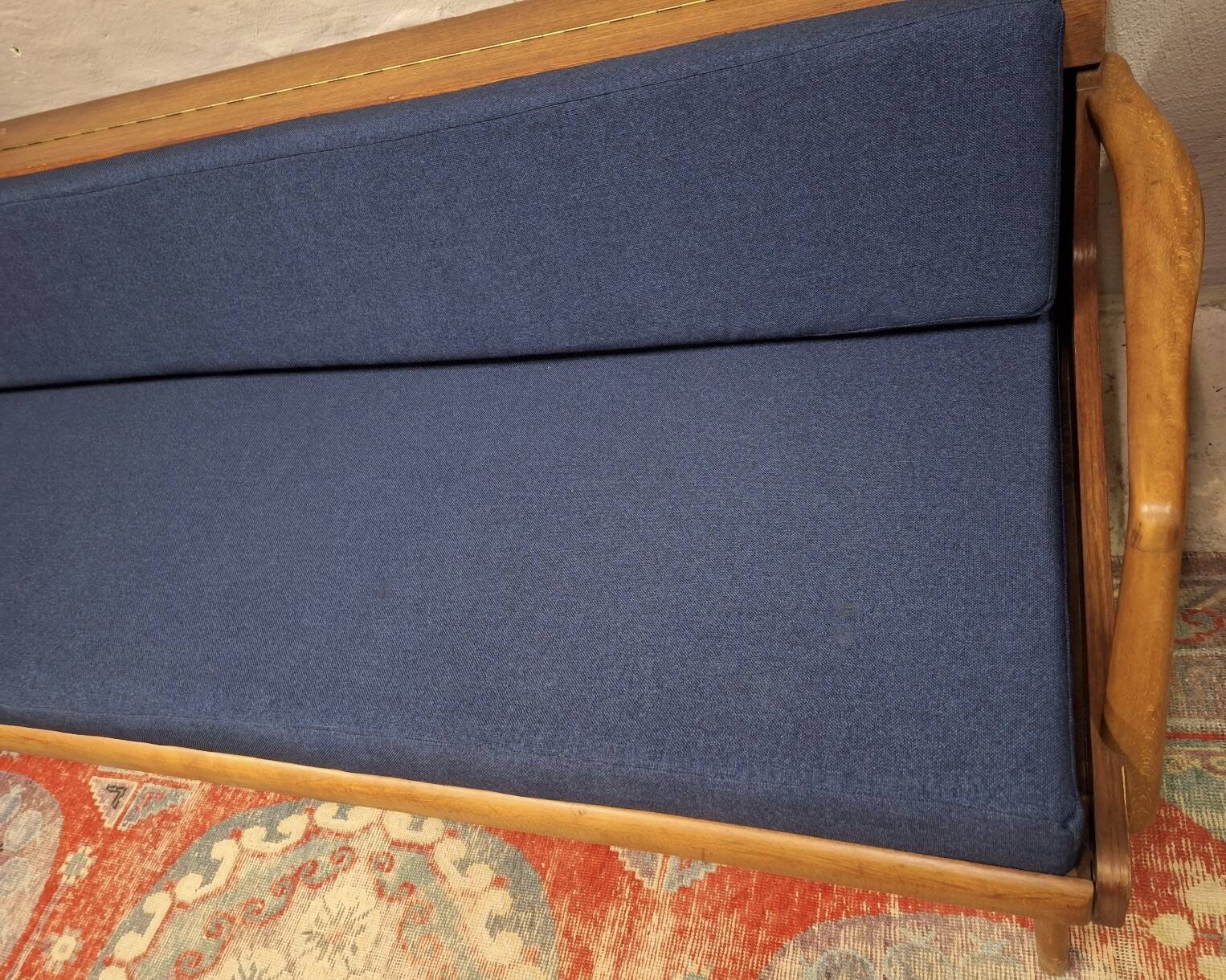 Danish teak convertible daybed sofa with backrest compartment, 1960s