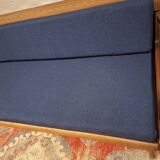 Danish teak convertible daybed sofa with backrest compartment, 1960s