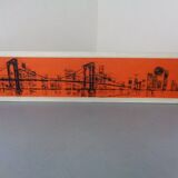 Brooklyn Bridge, New York, 1970s, Acrylic on Wood, Framed