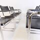Set of 6 leather cantilever chairs