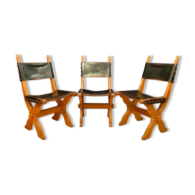 Ensemble de trois chaises Bram Sprij, Pays-Bas, années 1960
