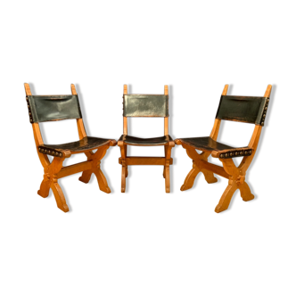 Ensemble de trois chaises Bram Sprij, Pays-Bas, années 1960