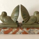 Paire de serre-livres Art déco pigeons
