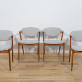 Mid Century Teak Model 42 Dining Chairs by Kai Kristiansen for Schou Andersen, 1960s, Set of 4