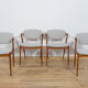 Mid Century Teak Model 42 Dining Chairs by Kai Kristiansen for Schou Andersen, 1960s, Set of 4
