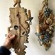 Paire d'appliques en bois, Italie 1950