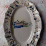 Plat ancien en faïence de Malicorne par Béatrix Pouplard fin XIX ème