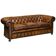Chesterfield leather club canapé, hand-dyed, restored from the 1950s.