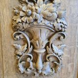 Saint Hubert oak cabinet with sculptures completely renovated