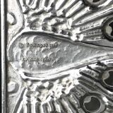 Antique Godinger silver plated metal trivet - peacock - made in Italy