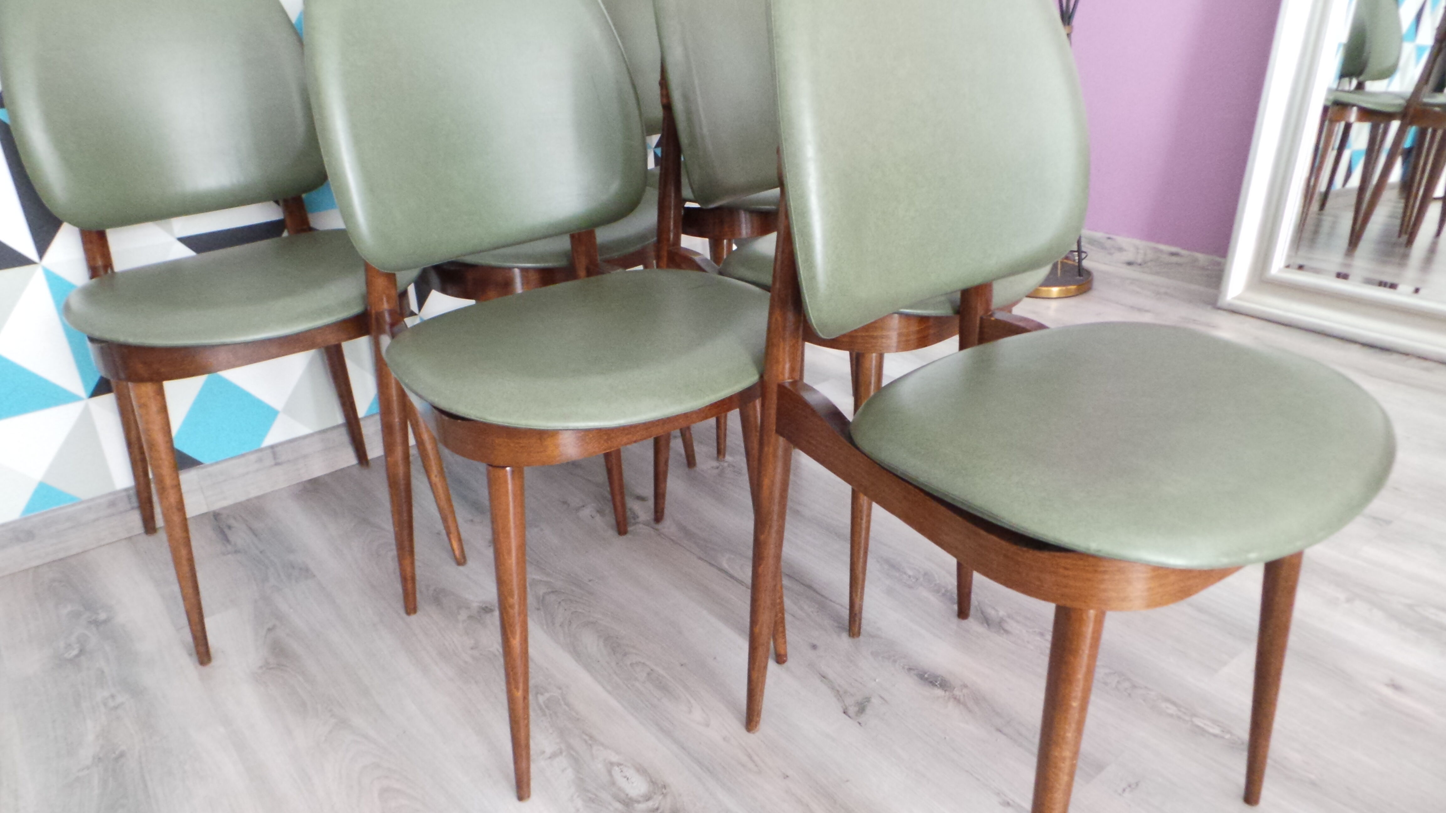 Set of 6 chairs model Pegasus at baumann around 1960