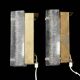 Pair of Orrefors wall lights in cast glass and brass, Sweden 1960.