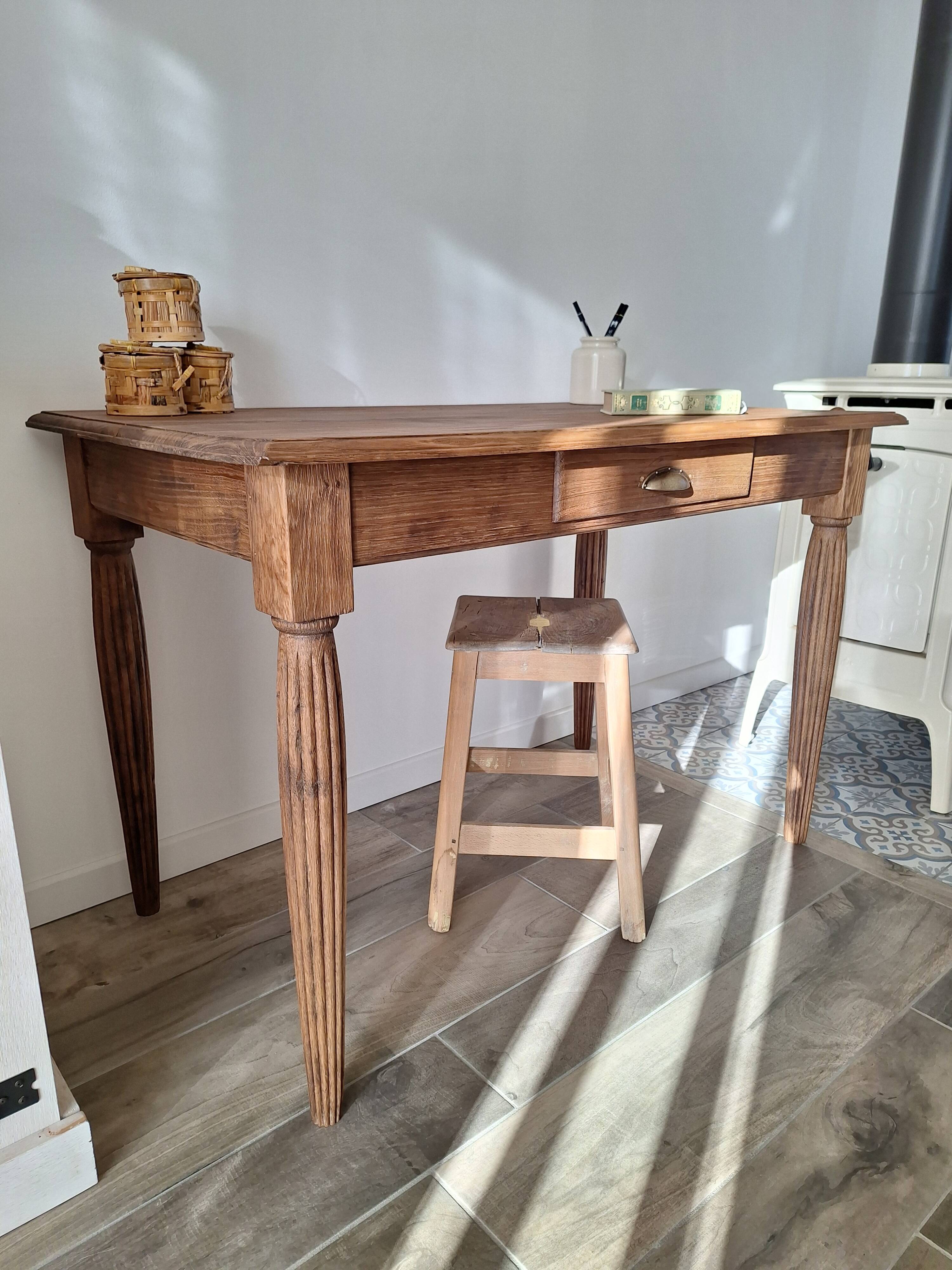 Oak farmhouse table in country style