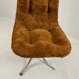 Pair of  chairs - 1970´s - chrome and brown velvet
