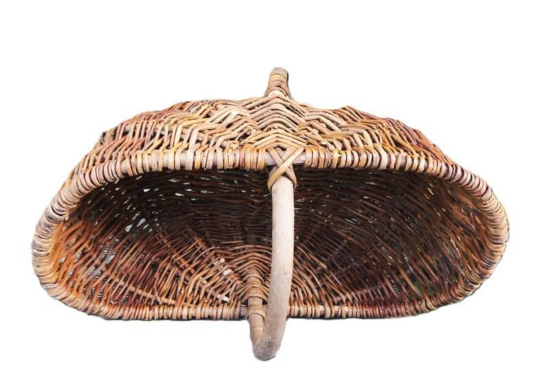Old large Burgundy wicker basket