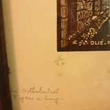 Two engravings signed and autographed by the hand of OLIÉ Fernand