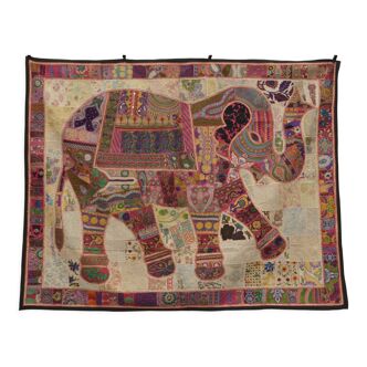 Vintage Indian elephant tapestry