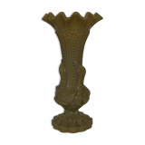 Opaline beige swan decor vase