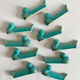 10 vintage duck blue ceramic knife holders from the 50s