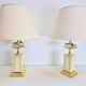 Regency Fruit Bowl Table Lamps in Brass and Crystal from Maison Le Dauphin, 1970s, Set of 2