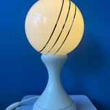 Lampe de table Space Age en verre opalin blanc