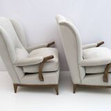 Attributed of Paolo Buffa Mid-Century Modern Italian Velvet Armchairs, 1950