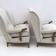 Attributed of Paolo Buffa Mid-Century Modern Italian Velvet Armchairs, 1950