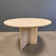Table à manger ronde en travertin italien des années 1970
