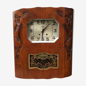 Clock wooden, art deco