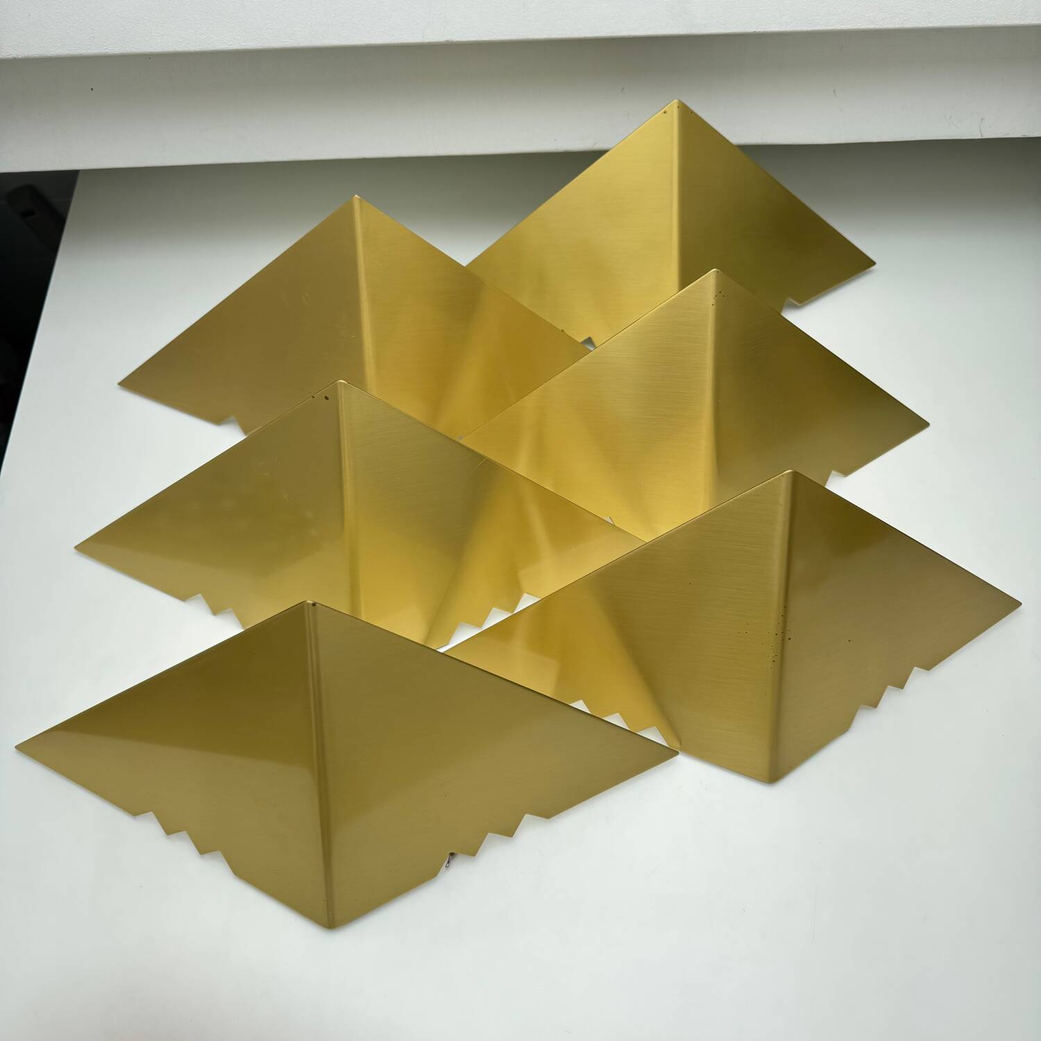 Set of 6 J.T. Kalmar Brass Wall Lamps