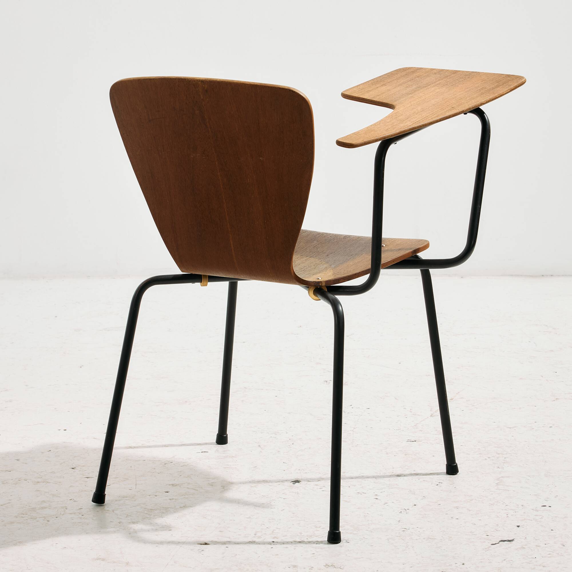 Teak chair with writing tablet