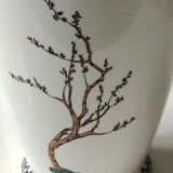 Chinese baluster vase. in glazed ceramic. geisha/wilderness motifs. stamped. high 32 cm