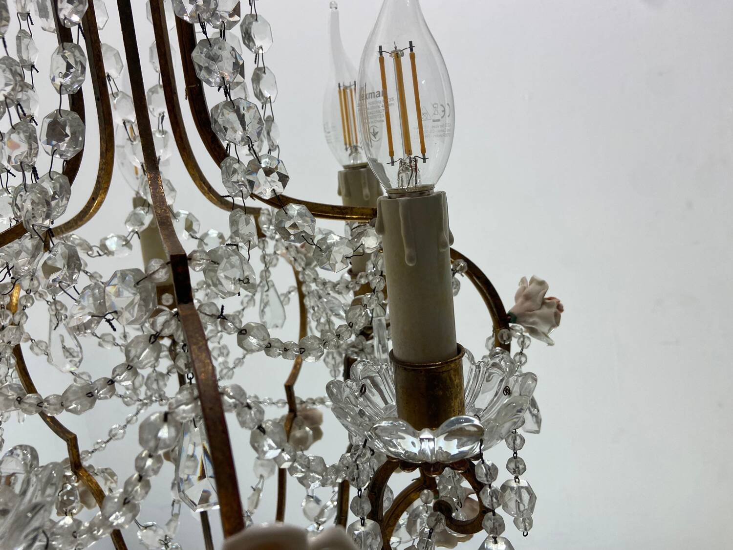 Vintage Crystal Rose Chandelier