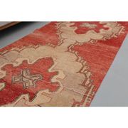1970s Turkish Hand-Knotted Wool Cotton Red Runner Rug 104x260
